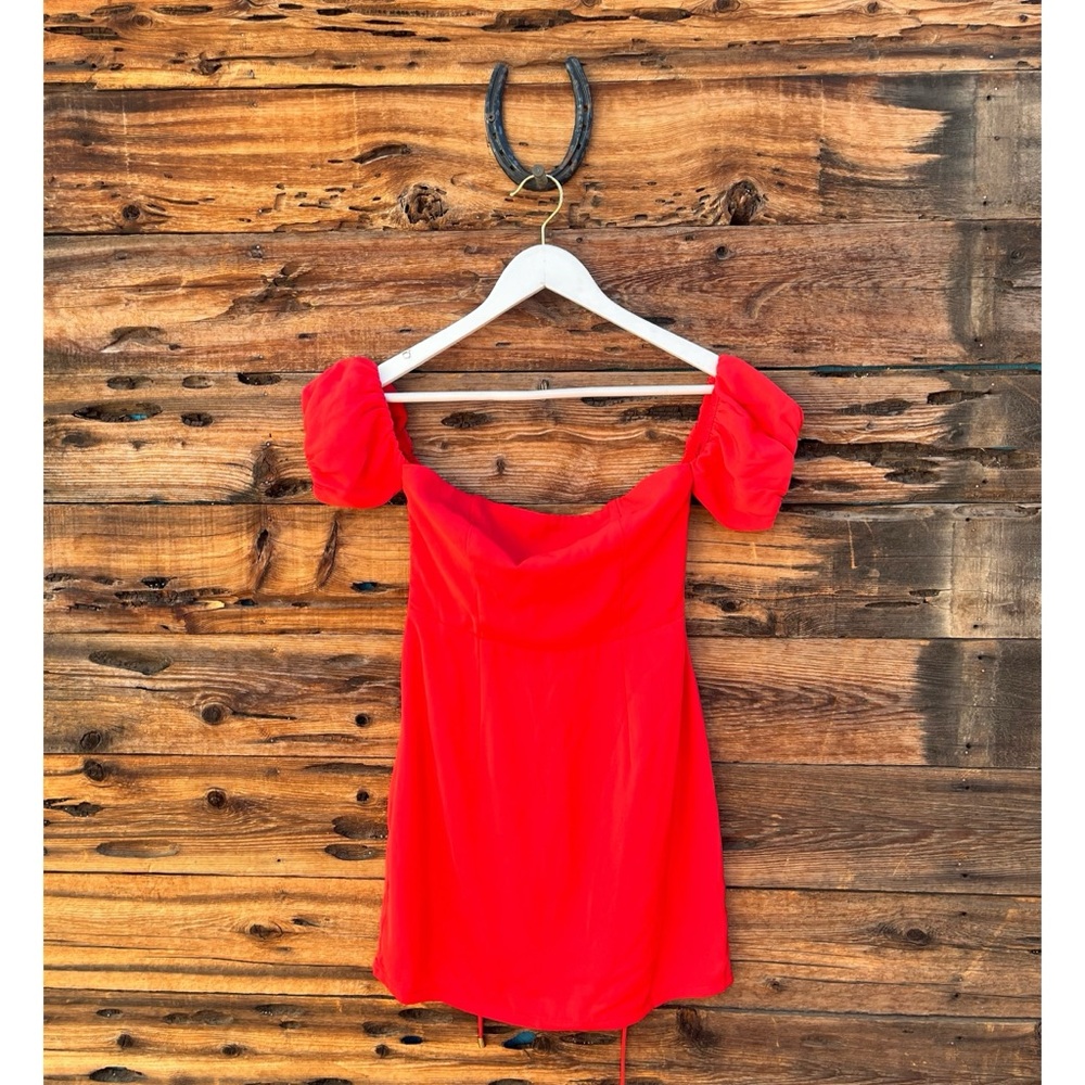 BY THE WAY | Revolve Red Ruffle Off Shoulder A-line Mini Dress S
